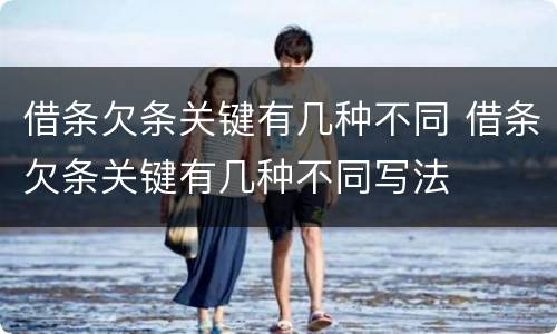 借条欠条关键有几种不同 借条欠条关键有几种不同写法