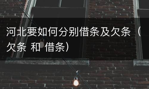 河北要如何分别借条及欠条（欠条 和 借条）