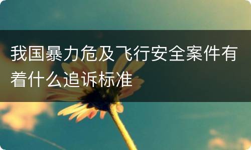 我国暴力危及飞行安全案件有着什么追诉标准