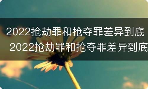2022抢劫罪和抢夺罪差异到底 2022抢劫罪和抢夺罪差异到底多大