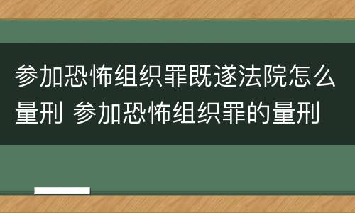 参加恐怖组织罪既遂法院怎么量刑 参加恐怖组织罪的量刑