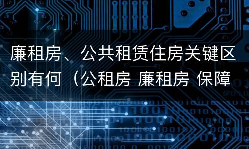 廉租房、公共租赁住房关键区别有何（公租房 廉租房 保障性住房区别）