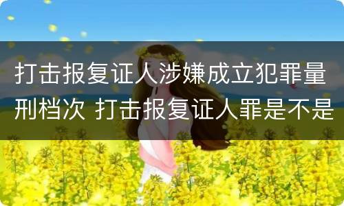 打击报复证人涉嫌成立犯罪量刑档次 打击报复证人罪是不是身份犯