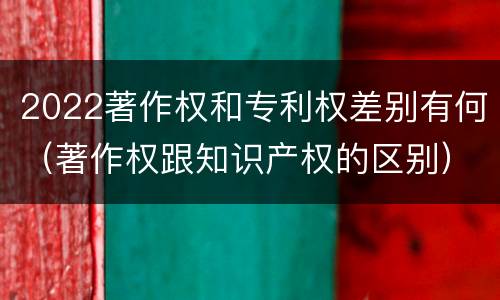 2022著作权和专利权差别有何（著作权跟知识产权的区别）