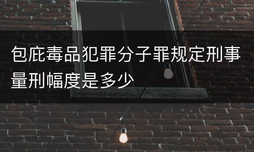 包庇毒品犯罪分子罪规定刑事量刑幅度是多少