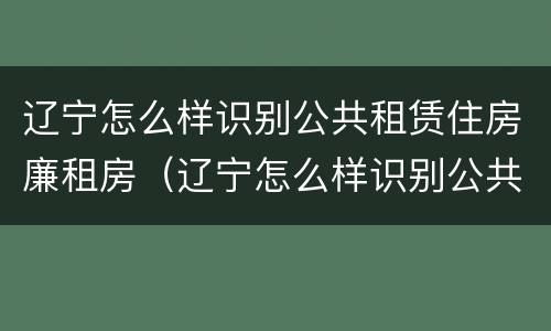 辽宁怎么样识别公共租赁住房廉租房（辽宁怎么样识别公共租赁住房廉租房呢）