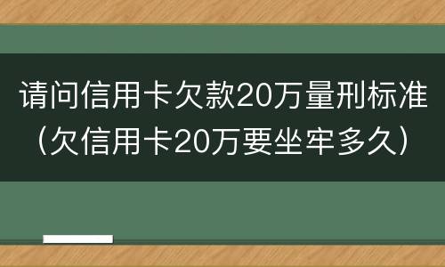 请问信用卡欠款20万量刑标准（欠信用卡20万要坐牢多久）