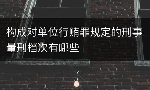 构成对单位行贿罪规定的刑事量刑档次有哪些