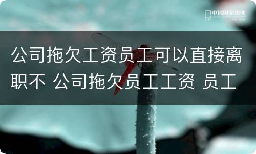公司拖欠工资员工可以直接离职不 公司拖欠员工工资 员工可以直接离职吗
