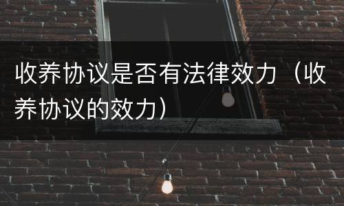 收养协议是否有法律效力（收养协议的效力）