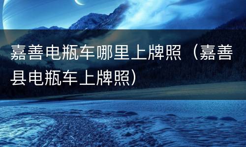 嘉善电瓶车哪里上牌照（嘉善县电瓶车上牌照）