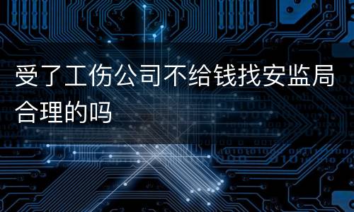 受了工伤公司不给钱找安监局合理的吗