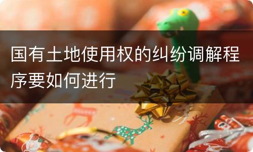 国有土地使用权的纠纷调解程序要如何进行