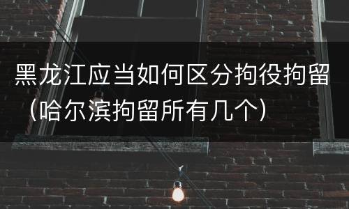 黑龙江应当如何区分拘役拘留（哈尔滨拘留所有几个）