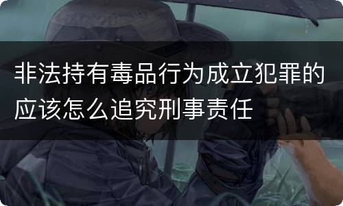 非法持有毒品行为成立犯罪的应该怎么追究刑事责任