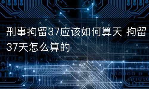 刑事拘留37应该如何算天 拘留37天怎么算的
