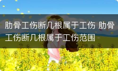 肋骨工伤断几根属于工伤 肋骨工伤断几根属于工伤范围