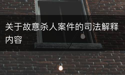 关于故意杀人案件的司法解释内容