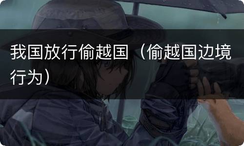 我国放行偷越国（偷越国边境行为）