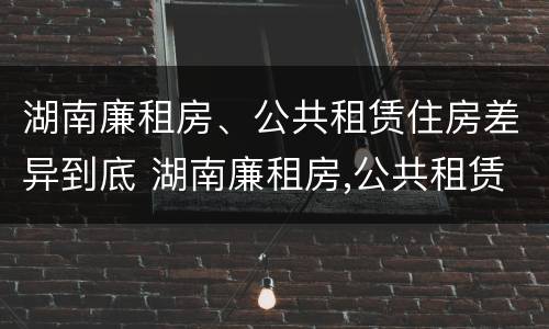 湖南廉租房、公共租赁住房差异到底 湖南廉租房,公共租赁住房差异到底多少