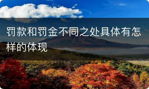 罚款和罚金不同之处具体有怎样的体现
