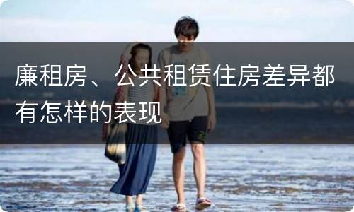 廉租房、公共租赁住房差异都有怎样的表现