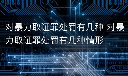 对暴力取证罪处罚有几种 对暴力取证罪处罚有几种情形