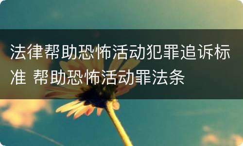 法律帮助恐怖活动犯罪追诉标准 帮助恐怖活动罪法条