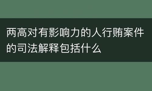 两高对有影响力的人行贿案件的司法解释包括什么