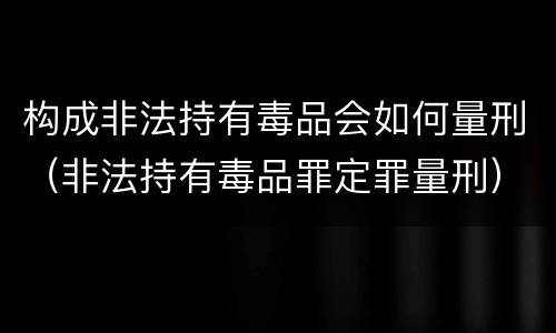构成非法持有毒品会如何量刑（非法持有毒品罪定罪量刑）
