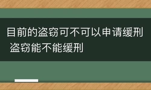 目前的盗窃可不可以申请缓刑 盗窃能不能缓刑
