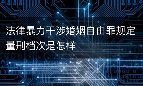 法律暴力干涉婚姻自由罪规定量刑档次是怎样