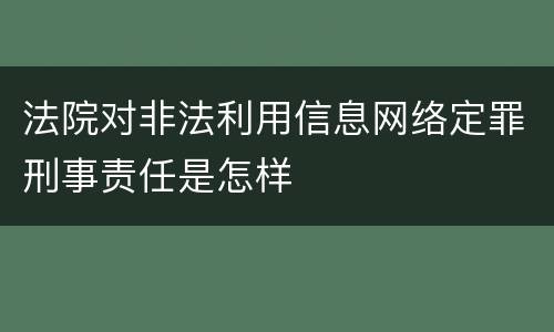 法院对非法利用信息网络定罪刑事责任是怎样