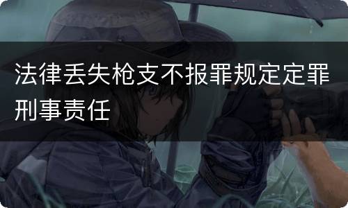 法律丢失枪支不报罪规定定罪刑事责任