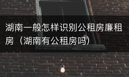 湖南一般怎样识别公租房廉租房（湖南有公租房吗）