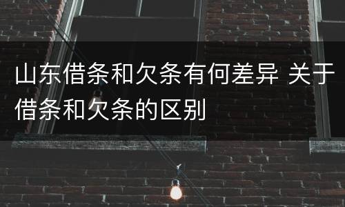 山东借条和欠条有何差异 关于借条和欠条的区别