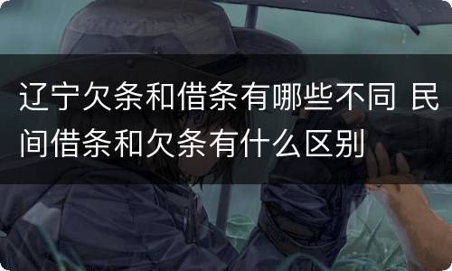 辽宁欠条和借条有哪些不同 民间借条和欠条有什么区别