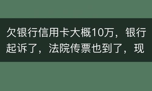 欠银行信用卡大概10万，银行起诉了，法院传票也到了，现在还不起