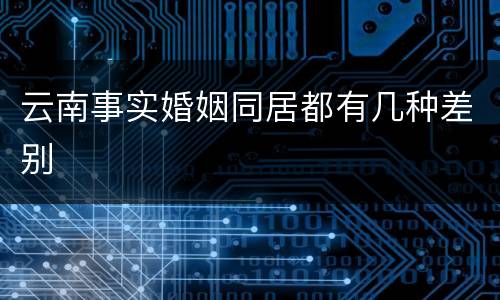 云南事实婚姻同居都有几种差别