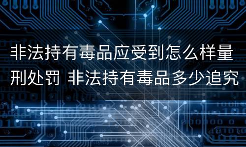 非法持有毒品应受到怎么样量刑处罚 非法持有毒品多少追究刑事责任