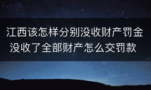 江西该怎样分别没收财产罚金 没收了全部财产怎么交罚款