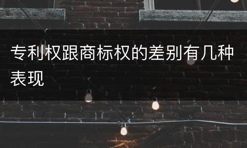专利权跟商标权的差别有几种表现