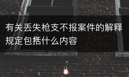 有关丢失枪支不报案件的解释规定包括什么内容