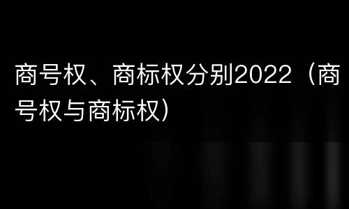 商号权、商标权分别2022（商号权与商标权）
