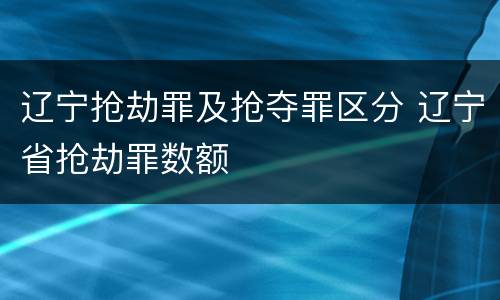 辽宁抢劫罪及抢夺罪区分 辽宁省抢劫罪数额