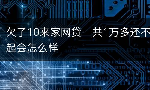 欠了10来家网贷一共1万多还不起会怎么样