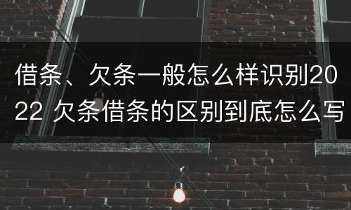 借条、欠条一般怎么样识别2022 欠条借条的区别到底怎么写