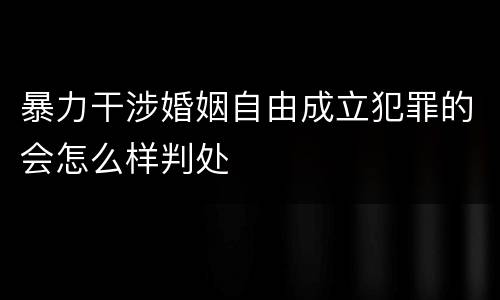 暴力干涉婚姻自由成立犯罪的会怎么样判处