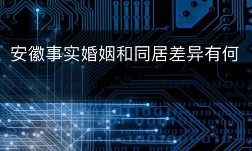 安徽事实婚姻和同居差异有何