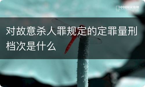 对故意杀人罪规定的定罪量刑档次是什么